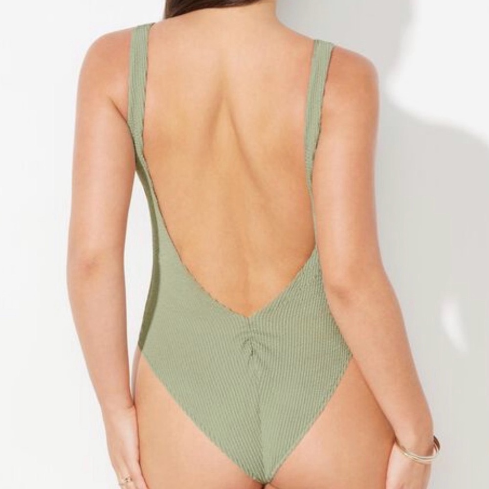 NWT Swimsuits for All Alina Crinkle One Piece | Olive Green | Large - Picture 6 of 10